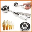 Picture of Ice cream scoops ice cream scoopers stainless steel Multi Use Food Spoon Easy Handheld Trigger Cookie Melon Scoop Ice Cream Serving