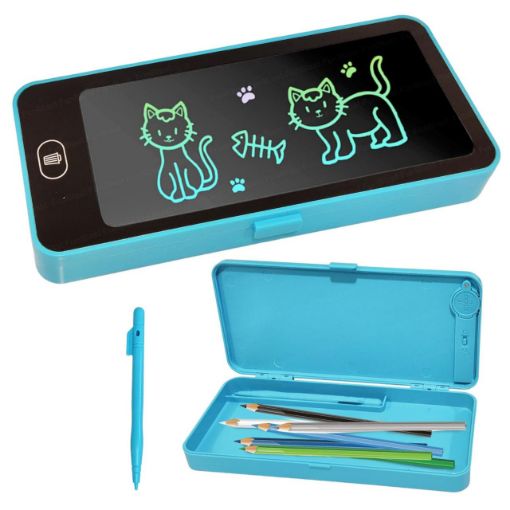 Picture of Writing Tablet Pencil Case 2 in 1 LCD Digital Slate  E-Note Pad Pencil Box   Doodle Writing Board    Pencil Case