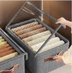 Picture of 26 L Storage bag with Lid Big Canvas Bag Foldable Cloth Storage Box Canvas Fabric Basket