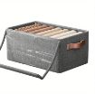 Picture of 26 L Storage bag with Lid Big Canvas Bag Foldable Cloth Storage Box Canvas Fabric Basket