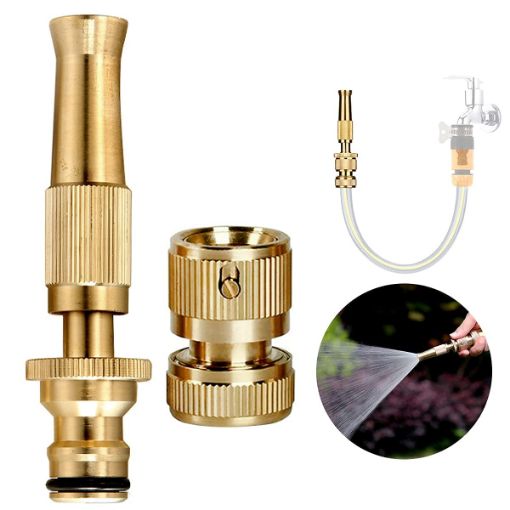 Picture of brass spray gun spray gun golden spray gun nozzle nozzle spray nozzle metal spray gun metal Brass Nozzle Water Spray Gun Water Jet Hose Nozzles Hose Pipe Spray Gun