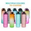 Picture of Unbreakable Silicone Water Bottle 1 Litre with Motivational Time Marker, Leakproof Durable BPA Free Non-Toxic Bottle for Office DOUBLE COLOR