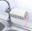 Picture of Faucet Rack Holder Stainless Steel Sink Caddy Organizer Kitchen Faucet Shelf Snap-on Faucet Rack Towel Holder for Soap mini shop Hanging Holder Dishcloth