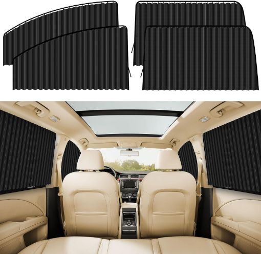 Picture of Car Curtain 4 Pcs Set  Car Window Sunshade Cover Car Side Window Sunshade Auto Curtains