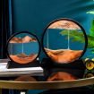Picture of ORANGE Mobile Hourglass Art 3D Natural Landscape Sand Painting Moving Sand Art Picture Decor Round Glass Frame Display Flowing Sand Relaxing