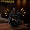 Picture of Analog Alarm Clock 4 inches Super Silent Non-Ticking Twin Bell Alarm Clock TWIN BELL BLACK CLOCK