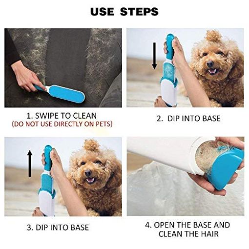 Picture of Pet Fur and Lint Remover Pet Hair Remover Multi-Purpose Double Sided Self-Cleaning and Reusable Pet Fur Remover Magic Clean Clothing, Furniture, Home Clean Brush Set
