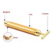 Picture of 24K Gold Energy Beauty Bar Electric Vibration Facial Massage Roller Waterproof Face Skin Care T-Shaped Anti Wrinkle Massager for Forehead Cheek Neck Clavicle Arm Leg