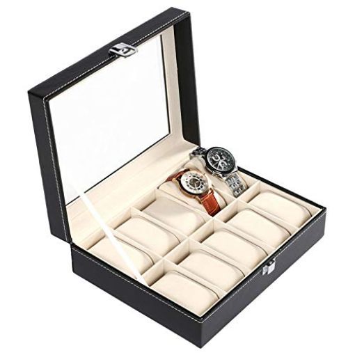 Picture of Watch Box Organizer PU Leather 10 Slots Wrist Watch Display Box Storage Holder Organizer Watch Case Jewelry Dispay Watch Box 10 SLOT WATCH BOX