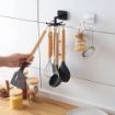 Picture of 360 Degree Rotating Hooks Wall-Mounted Kitchen Spatula Spoon Storage Rack  Self-Adhesive Plastic Hook for Kitchen