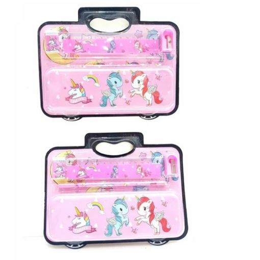Picture of Stationery Set With Compass Box Plastic UNICORN STATIONERY SET