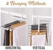 Picture of 5 in 1 Trousers Hanger Foldable Pants Hanger 5 in 1 Pant Rack Shelves Plastic Metal Hangers clothes Hanging Stainless Steel