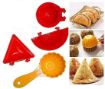 Picture of MODAK MOULD MOLD SAMOSA MOULD Plastic Dough Press for Gujiya  Plastic Gujiya Modak Samosa Kachori Making Mould Set with Ladoo Mould Spoon Combo Pack Kitchen Tool Pie Maker Multicolor
