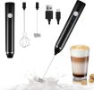 Picture of Milk Frother Handheld USB Rechargeable Electric Foam Maker for Coffee USB COFFEE BEATER COFFEE BEATER COFFEE MAKER
