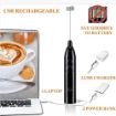 Picture of Milk Frother Handheld USB Rechargeable Electric Foam Maker for Coffee USB COFFEE BEATER COFFEE BEATER COFFEE MAKER