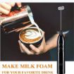 Picture of Milk Frother Handheld USB Rechargeable Electric Foam Maker for Coffee USB COFFEE BEATER COFFEE BEATER COFFEE MAKER