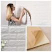 Picture of 3d wallpaper Self Adhesive PE Foam Brick Design 3D Wall Stickers 3D White Brick Wallpaper for Walls WALLPAPER