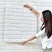 Picture of 3d wallpaper Self Adhesive PE Foam Brick Design 3D Wall Stickers 3D White Brick Wallpaper for Walls WALLPAPER