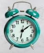 Picture of green clock twin bell clock Alarm Clock small clock Matt Clock