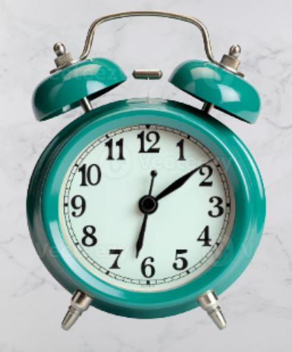 Picture of green clock twin bell clock Alarm Clock small clock Matt Clock