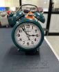 Picture of green clock twin bell clock Alarm Clock small clock Matt Clock