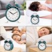 Picture of green clock twin bell clock Alarm Clock small clock Matt Clock