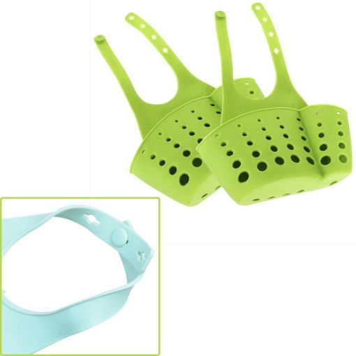 Picture of Plastic Hanging Drainage Bag Plastic Kitchen Bathroom Sponge Soap Water Draining Hanging Holder Organizer