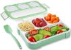 Picture of LUNCH BOX 4 Compartment Lunch Box with Spoon Reusable Food Containers Microwave Freezer Safe Food Containers with Spoon for Adults and Kids