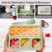 Picture of LUNCH BOX 4 Compartment Lunch Box with Spoon Reusable Food Containers Microwave Freezer Safe Food Containers with Spoon for Adults and Kids
