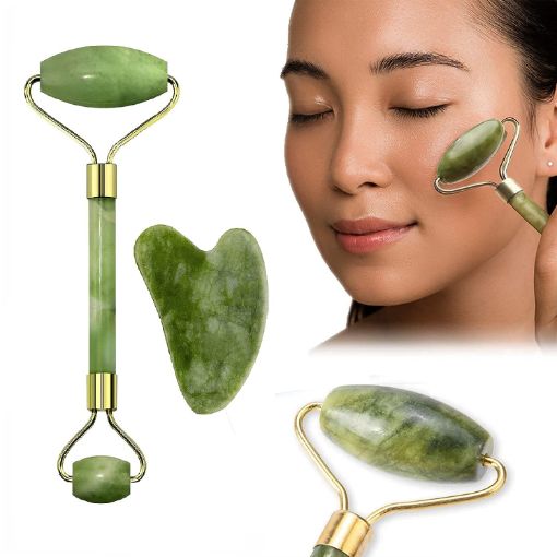 Picture of Women & Face Roller Natural Face Roller Massager Jade Stone  Facial Stone Roller Face Roller for Wrinkles Eye Treatment Roller
