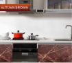 Picture of BROWN MARBLE DARK BROWN Marble Aluminum Foil Kitchen Stickers Oil-Proof Waterproof Self Adhesive Wallpaper PVC Bathroom Wall Stickers Contact Paper Marble Autumn Brown