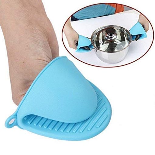 Picture of Silicone Pot Holder Heat Resistant Oven Mitts Glove Cooking Pinch Grips Glove Hand Clip Convenient Pot Holder Kitchen Pot Holder Utensil Tool
