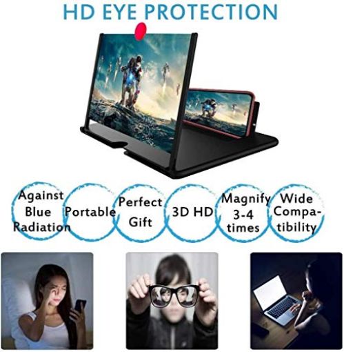 Picture of 12 Inches HD Screen Magnifier 3D Smart Mobile Phone Movie Portable Phone Projector for All Phones mobile screen amplifier magnifier