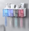 Picture of 4 Cup Toothbrush Holder Plastic Toothbrush Holder Wall Mounted Toothbrush Holders For Bathroom