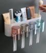 Picture of 4 Cup Toothbrush Holder Plastic Toothbrush Holder Wall Mounted Toothbrush Holders For Bathroom