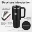 Picture of HEAVY Vacuum Insulated Tumbler (BLACK)   Tumbler With Handle Stainless Steel Leak Proof Vacuum Coffee Cup Tumbler With Lid