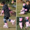 Picture of SKATING SHOES SKATING PINK Kids Professional Inline Skates, Adult Adjustable Boy Girl Beginner Skating Shoes Size Inline Skates