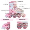 Picture of SKATING SHOES SKATING PINK Kids Professional Inline Skates, Adult Adjustable Boy Girl Beginner Skating Shoes Size Inline Skates
