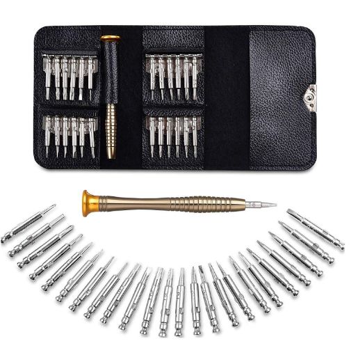 Picture of 25 in 1 Precision Screwdriver Set Multi Pocket Repair Tool Kit  Screwdriver Set Multicolor - 1 Extension Magnetic Connector and 24 Bits