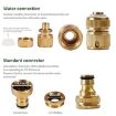 Picture of 4Pcs Tap Connector Brass Pipe Connector  Garden Hose Quick Connectors Tap Connector