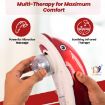 Picture of dolphine massager Dolphin Handheld Massager with Vibration, Magnetic, Far Infrared Therapy to Aid in Pain and Stress Relief For Men and Women big size power source from directly to Plug in (Red & White Colour)