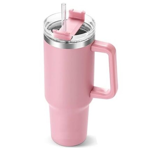 Picture of Vacuum Sealed Cup with Handle Stainless Steel Travel Mug Ceramic Lined Tumbler with Handle Water Tumbler
