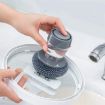 Picture of Plastic Cleaning Brush with Soap Dispenser DISH CLEANING BRUSH Dish Scrubber Cleaning Brush