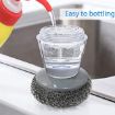 Picture of Plastic Cleaning Brush with Soap Dispenser DISH CLEANING BRUSH Dish Scrubber Cleaning Brush