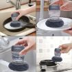 Picture of Plastic Cleaning Brush with Soap Dispenser DISH CLEANING BRUSH Dish Scrubber Cleaning Brush
