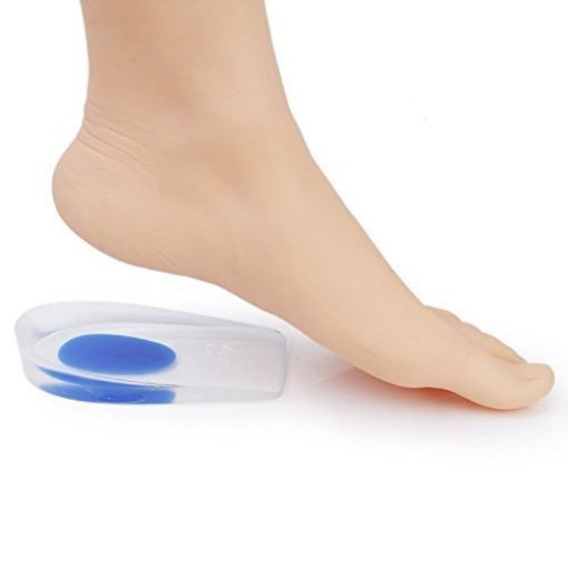Picture of Silicone Gel Heel Protector Pad 1 Pair Blue Foot Care Gel Silicone Shock Cushion Orthotic Insole Plantar Heel Support Pad