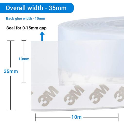 Picture of 45 mm tape Self Adhesive Silicone Door Seal Strips Sealing Strip grip tape
