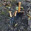 Picture of Gardening Tools kit Hand Cultivator, Small Trowel, Garden Fork  Garden Tool Wooden Handle