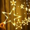 Picture of 10 Star Curtain String Decorative Led Lights with 8 Mode for Diwali Christmas Wedding Party 5+5 STAR LIGHT