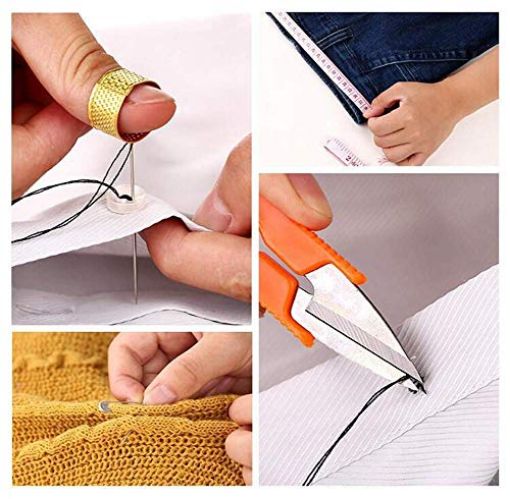 Picture of Double Layer Portable Travel Sewing Kits Box with Color Needle Threads Scissor pin Hand Work Sewing Box Handwork Accessories